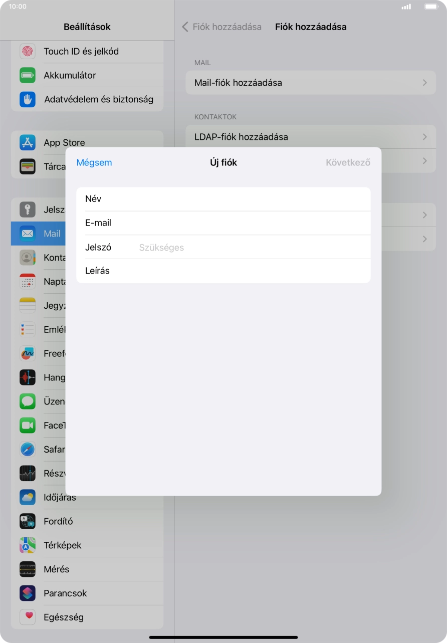 Kattints a Jelszó mezőre, és írd be az e-mail-fiókodhoz tartozó jelszót.