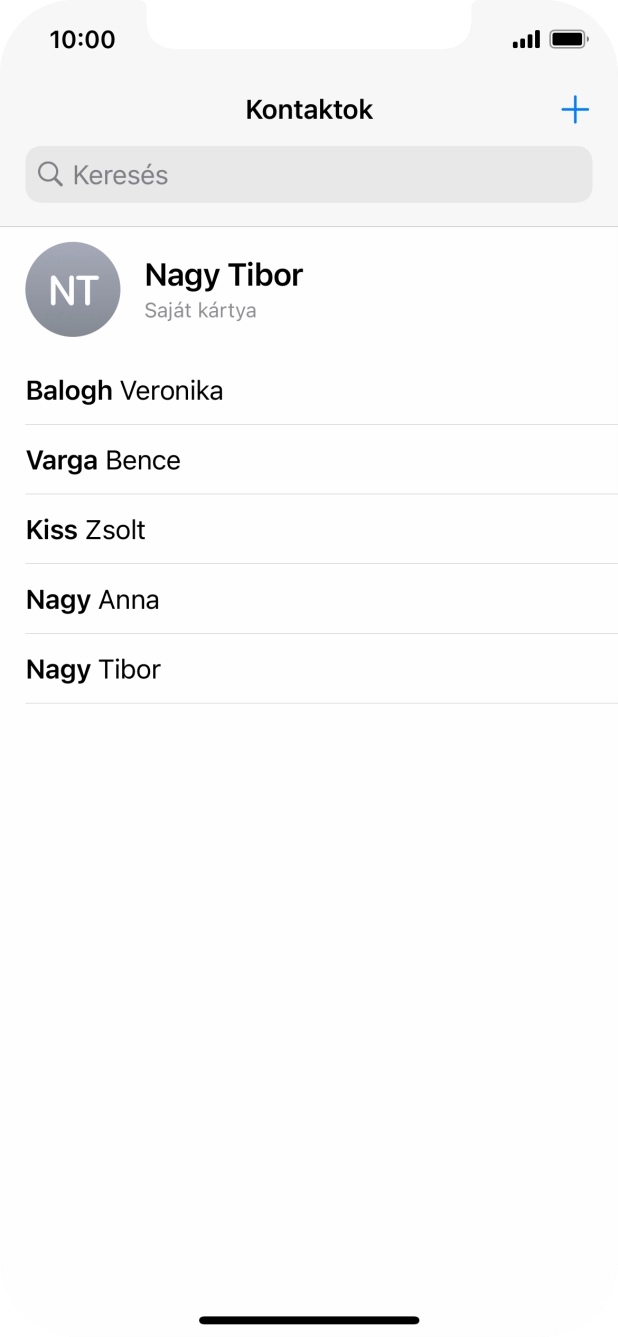 Kattints az új kontaktok ikonra.