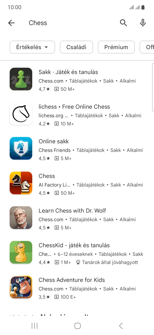 Kattints a kívánt alkalmazásra.