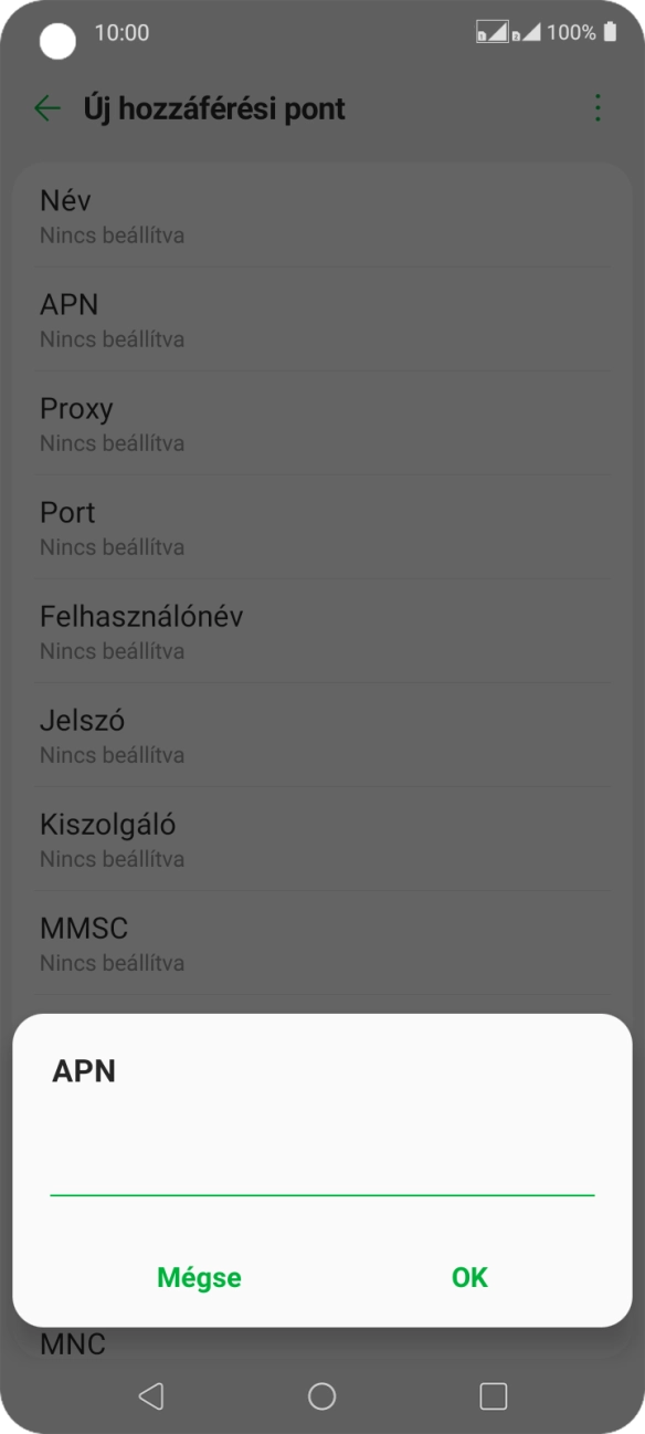 Amennyiben előfizetésed van, írd be azt, hogy mms.vodafone.net, és válaszd az OK lehetőséget.