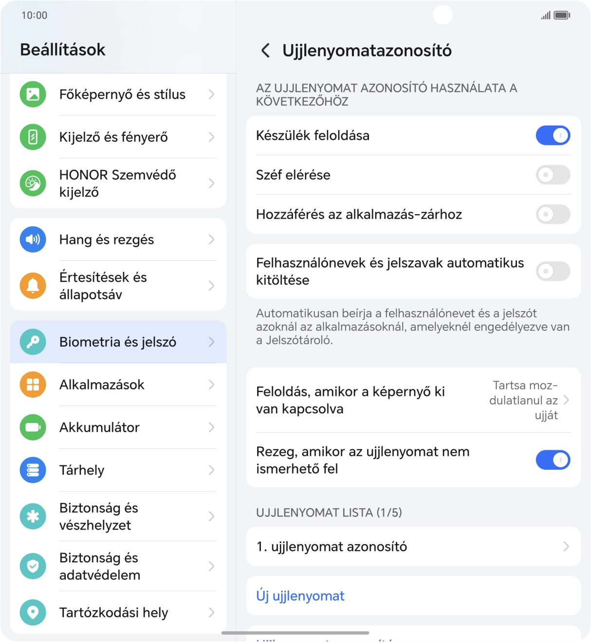 Kattints a kívánt beállítások melletti csúszkákra a funkciók be- vagy kikapcsolásához.