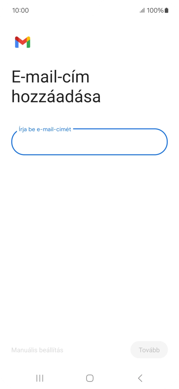 Kattints az „Írja be e-mail-címét” alatti mezőre, és írd be az e-mail címedet.