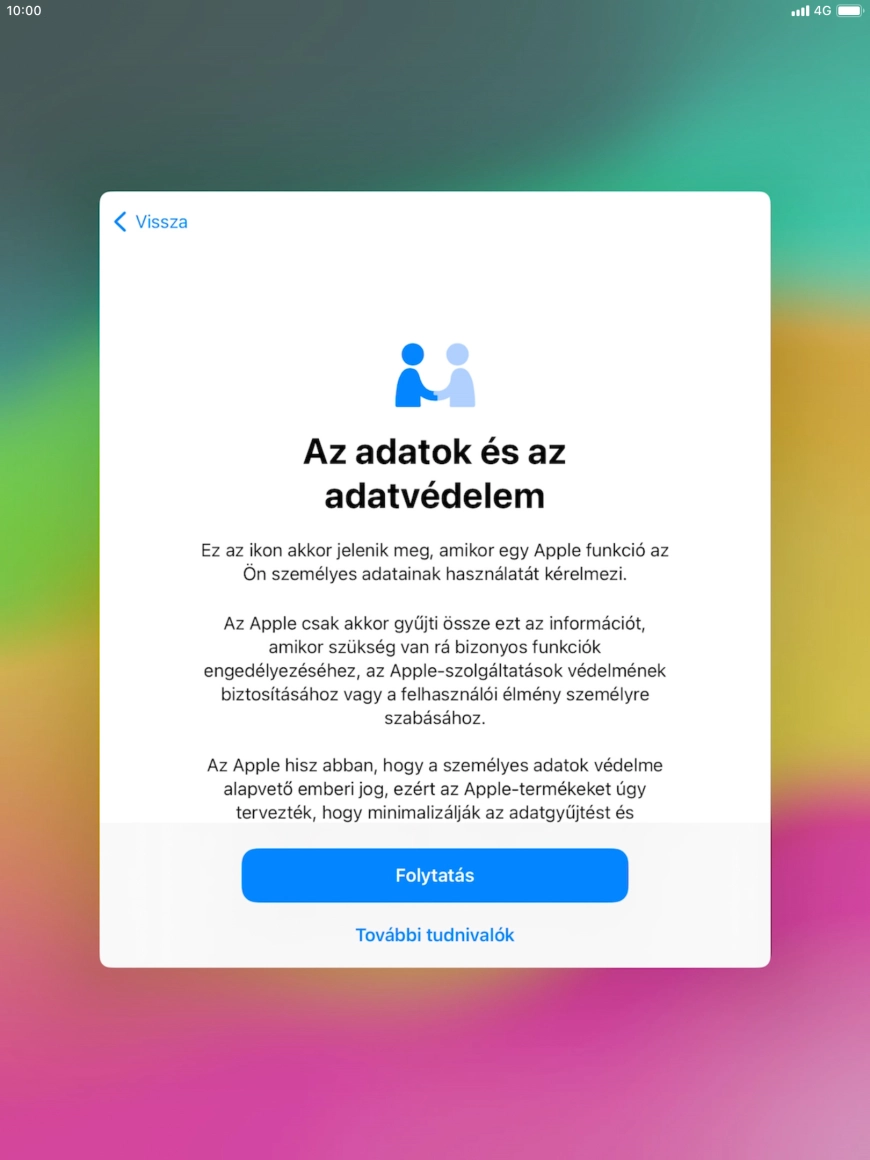 Válaszd a Folytatás lehetőséget.