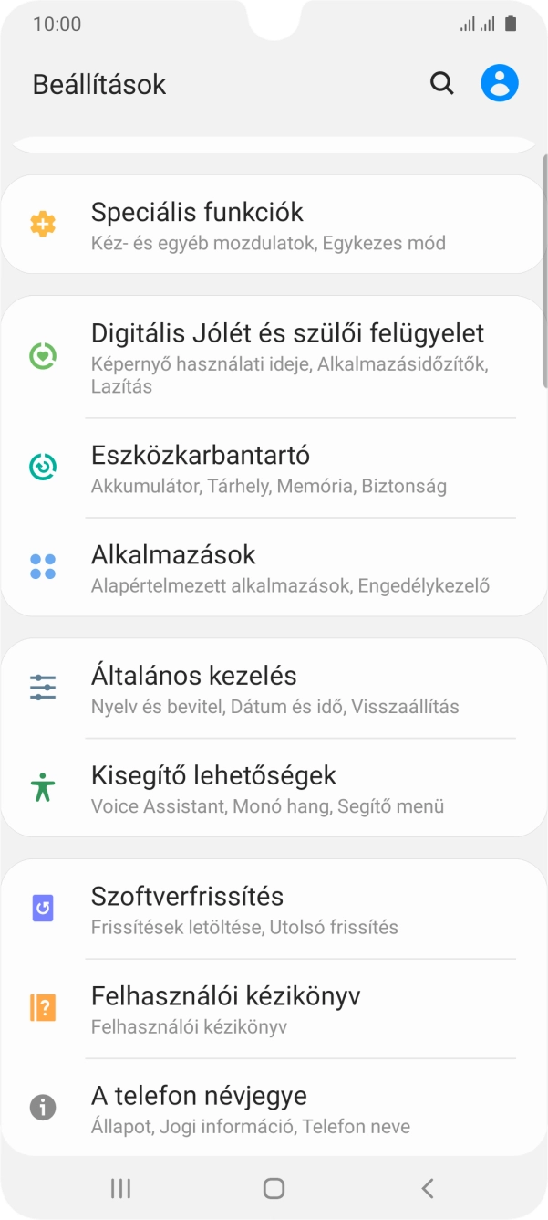 Válaszd az Általános kezelés lehetőséget.