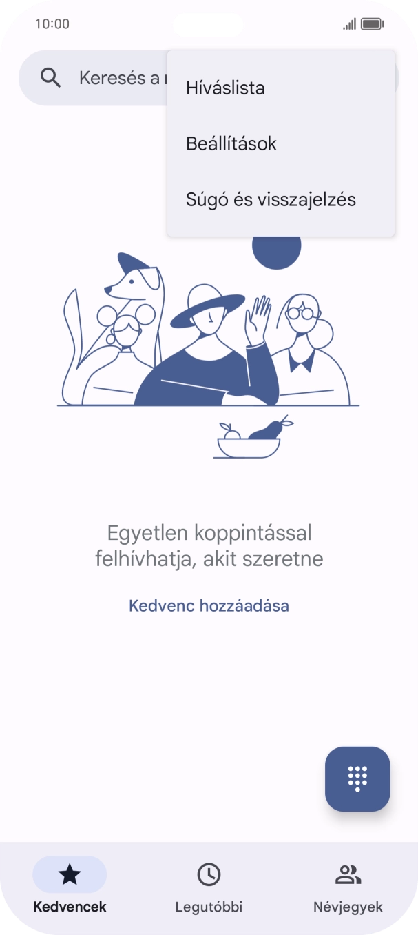 Válaszd a Beállítások lehetőséget.