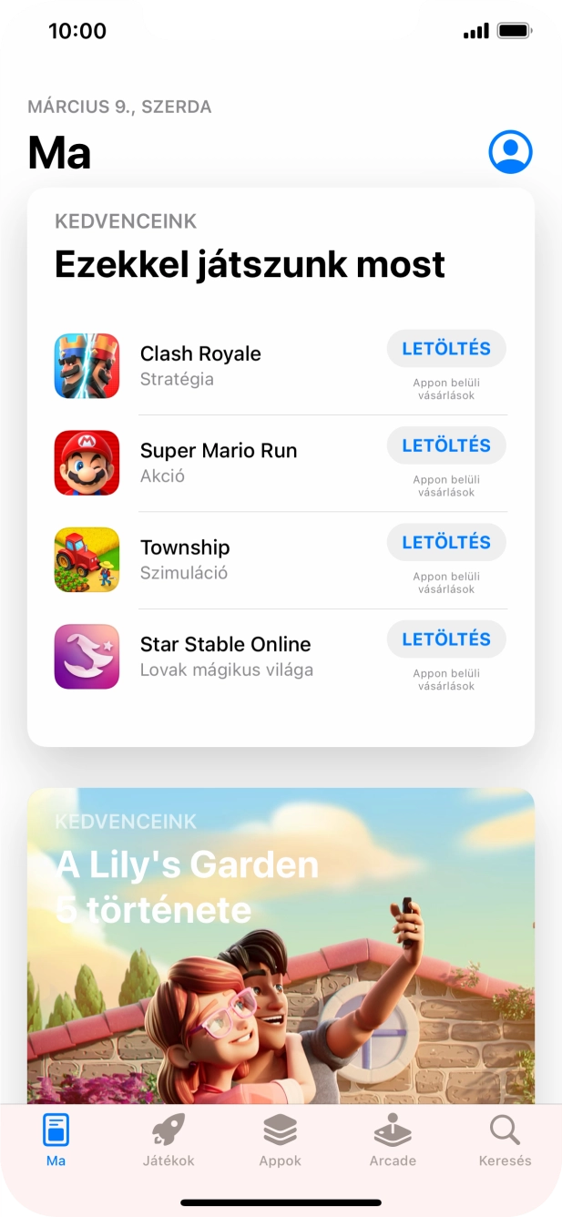 Válaszd a Keresés lehetőséget.