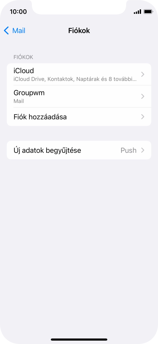 Kattints az imént létrehozott e-mail-fiók nevére.