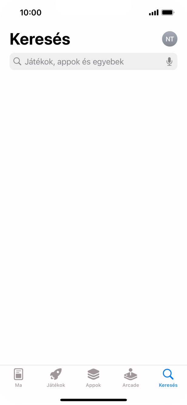 Kattints a keresés mezőre, és írd be a keresett alkalmazás nevét vagy tárgykörét.