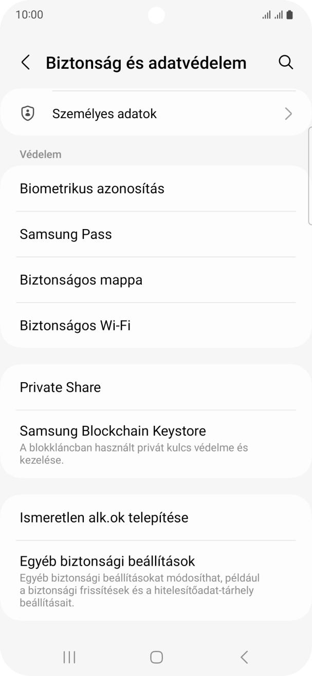 Válaszd az Egyéb biztonsági beállítások lehetőséget. Válaszd az Egyéb biztonsági beállítások lehetőséget.