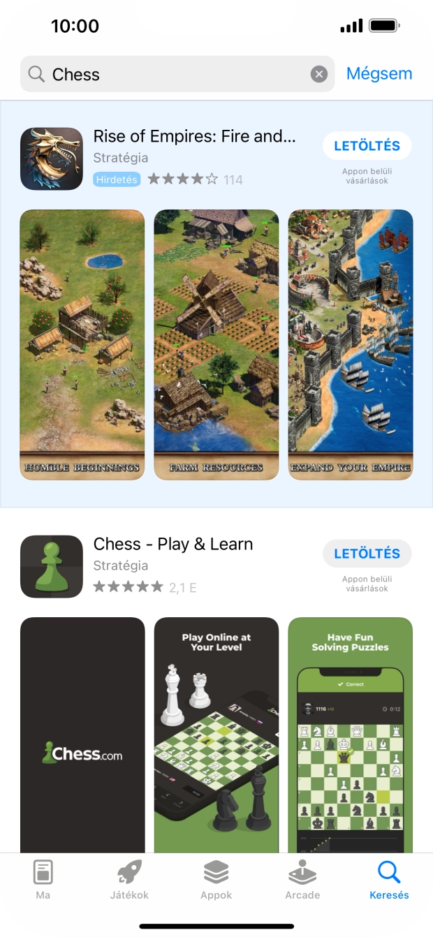 Kattints a kívánt alkalmazásra. Kattints a kívánt alkalmazásra.