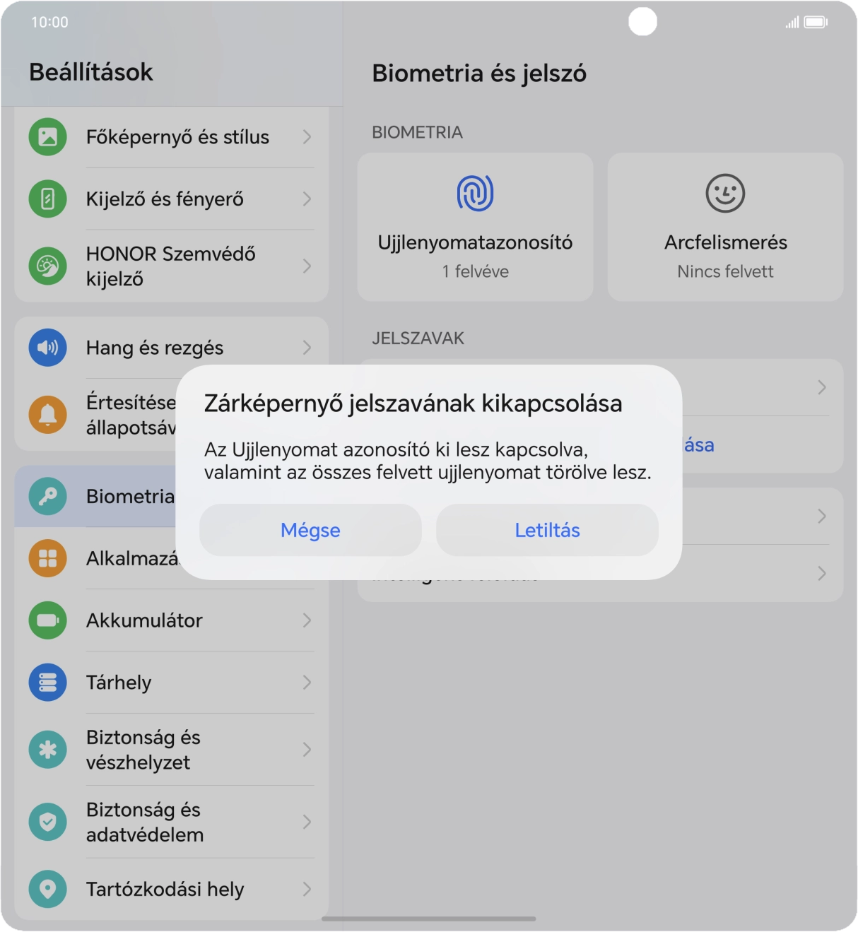 Válaszd a Letiltás lehetőséget.