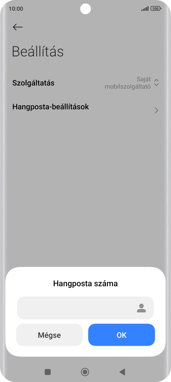 Írd be azt, hogy +36709090999, és válaszd az OK lehetőséget.