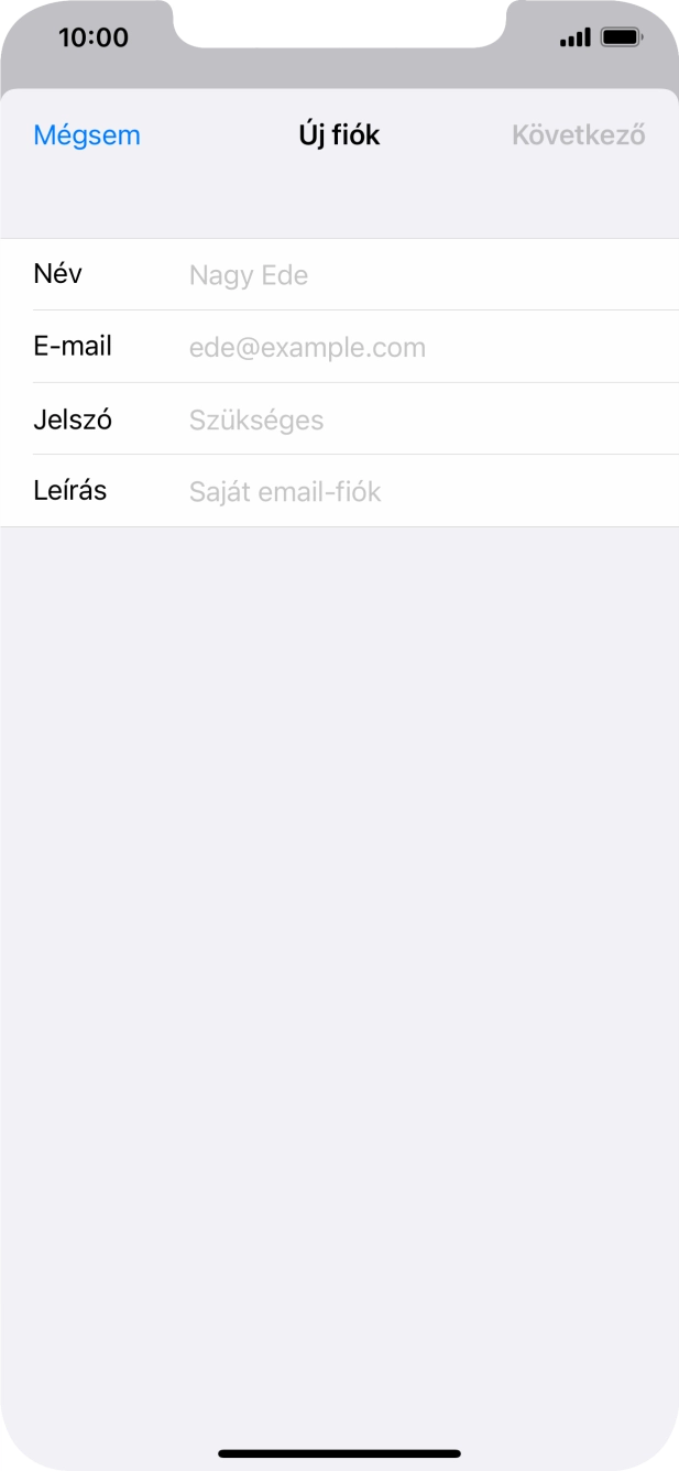 Kattints a Név mezőre, és írd be a kívánt küldőnevet.