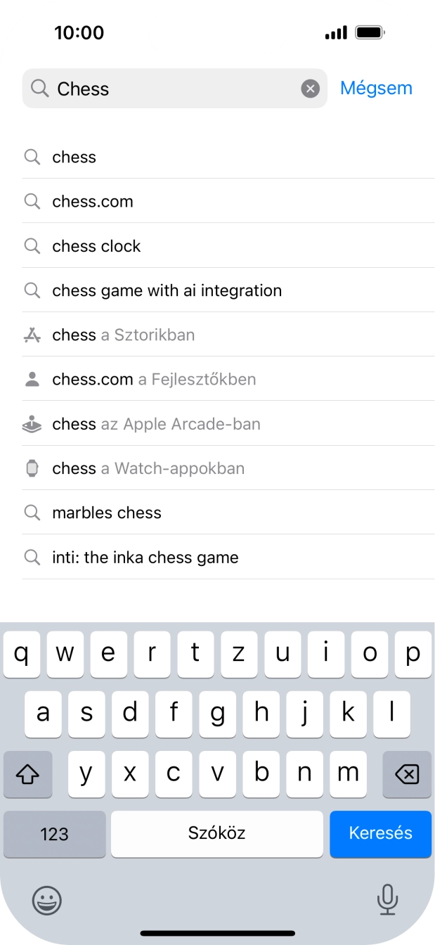 Válaszd a Keresés lehetőséget.