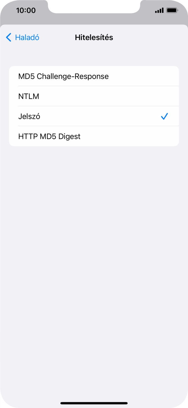 Válaszd a Jelszó lehetőséget.