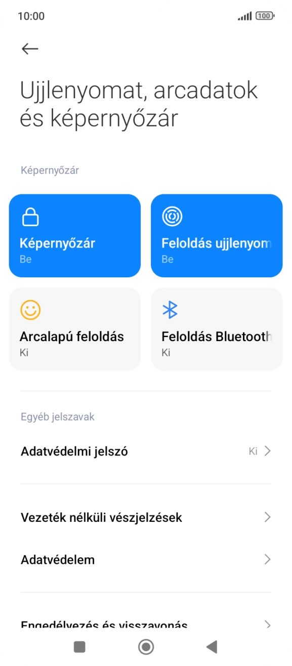 Válaszd a Képernyőzár lehetőséget.