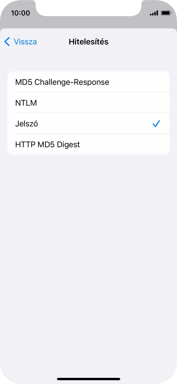 Válaszd a Jelszó lehetőséget.