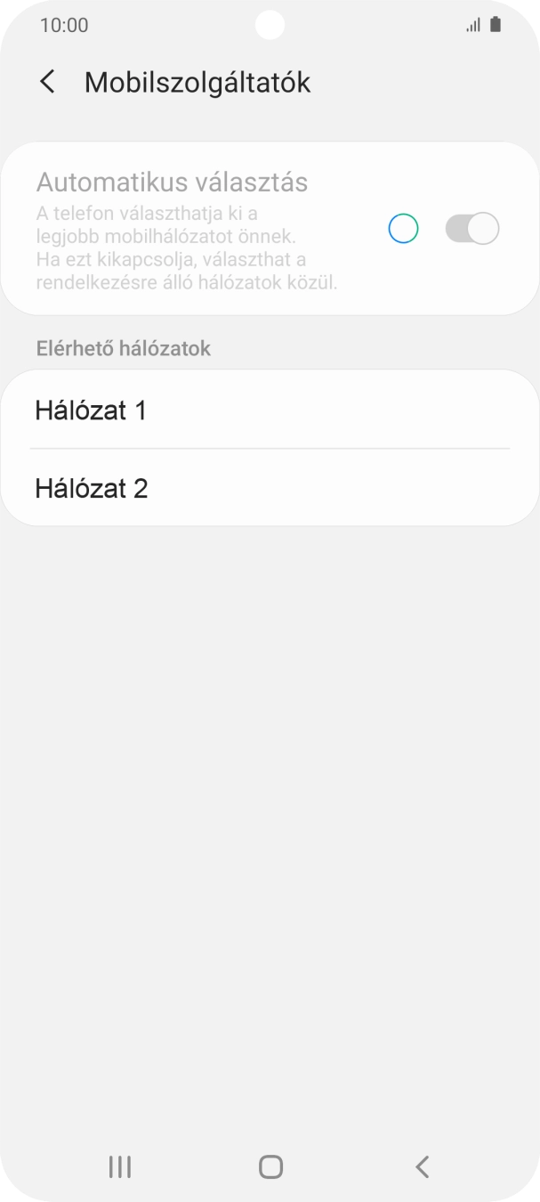 Válaszd ki a kívánt hálózatot.