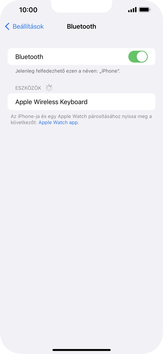 Válaszd ki a kívánt Bluetooth-eszközt, és kövesd a kijelzőn megjelenő utasításokat annak telefonodhoz történő csatlakoztatásához. Válaszd ki a kívánt Bluetooth-eszközt, és kövesd a kijelzőn megjelenő utasításokat annak telefonodhoz történő csatlakoztatásához.