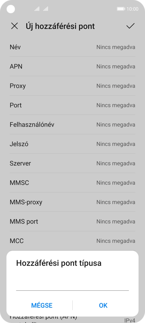 Írd be azt, hogy mms, és válaszd az OK lehetőséget.