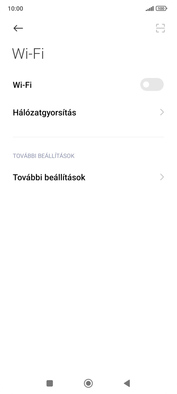 Kattints a „Wi-Fi” melletti csúszkára a funkció bekapcsolásához. Kattints a „Wi-Fi” melletti csúszkára a funkció bekapcsolásához.