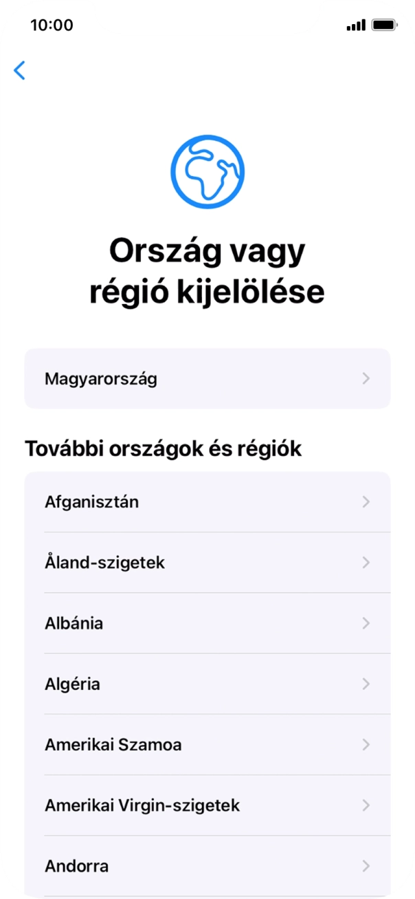 Válaszd ki a kívánt országot vagy régiót.