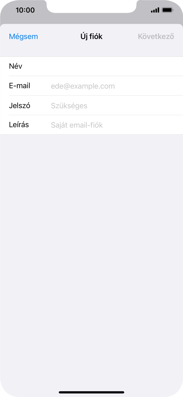 Kattints az E-mail mezőre, és írd be az e-mail címedet.