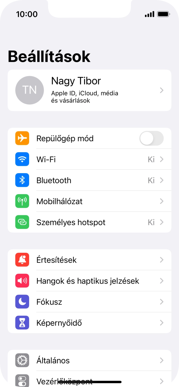 Válaszd a Bluetooth lehetőséget.