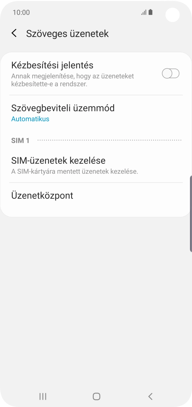 Válaszd az Üzenetközpont lehetőséget.