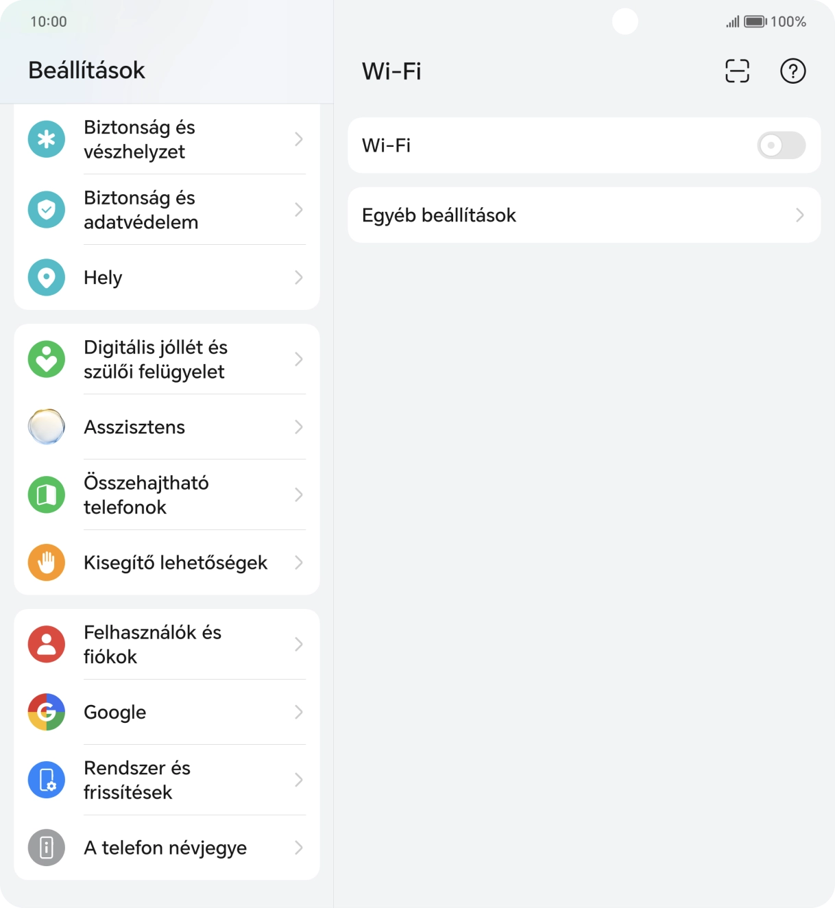 Válaszd a Rendszer és frissítések lehetőséget.