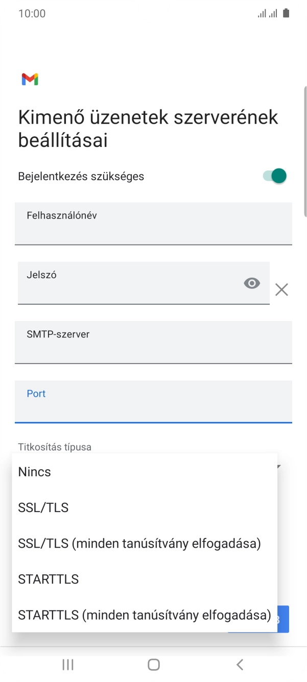 Válaszd a Nincs lehetőséget.