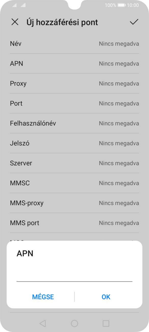 Amennyiben előfizetésed van, írd be azt, hogy mms.vodafone.net, és válaszd az OK lehetőséget.