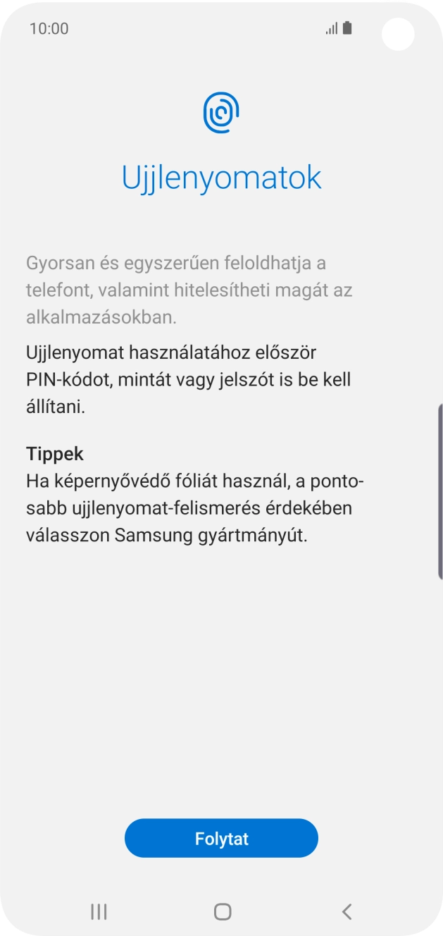 Válaszd a Folytat lehetőséget.