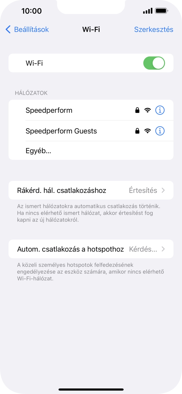 Kattints a kívánt Wi-Fi hálózatra, és írd be a Wi-Fi hálózathoz tartózó jelszót. Kattints a kívánt Wi-Fi hálózatra, és írd be a Wi-Fi hálózathoz tartózó jelszót.