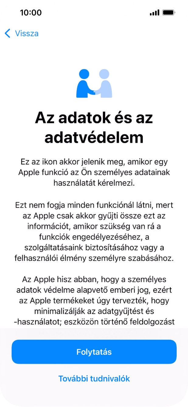 Válaszd a Folytatás lehetőséget.