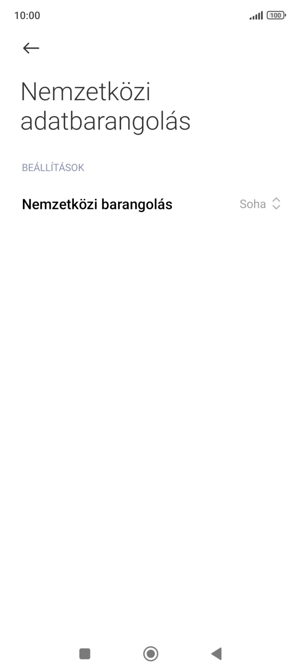 Kattints a „Nemzetközi adatbarangolás” melletti mezőre.