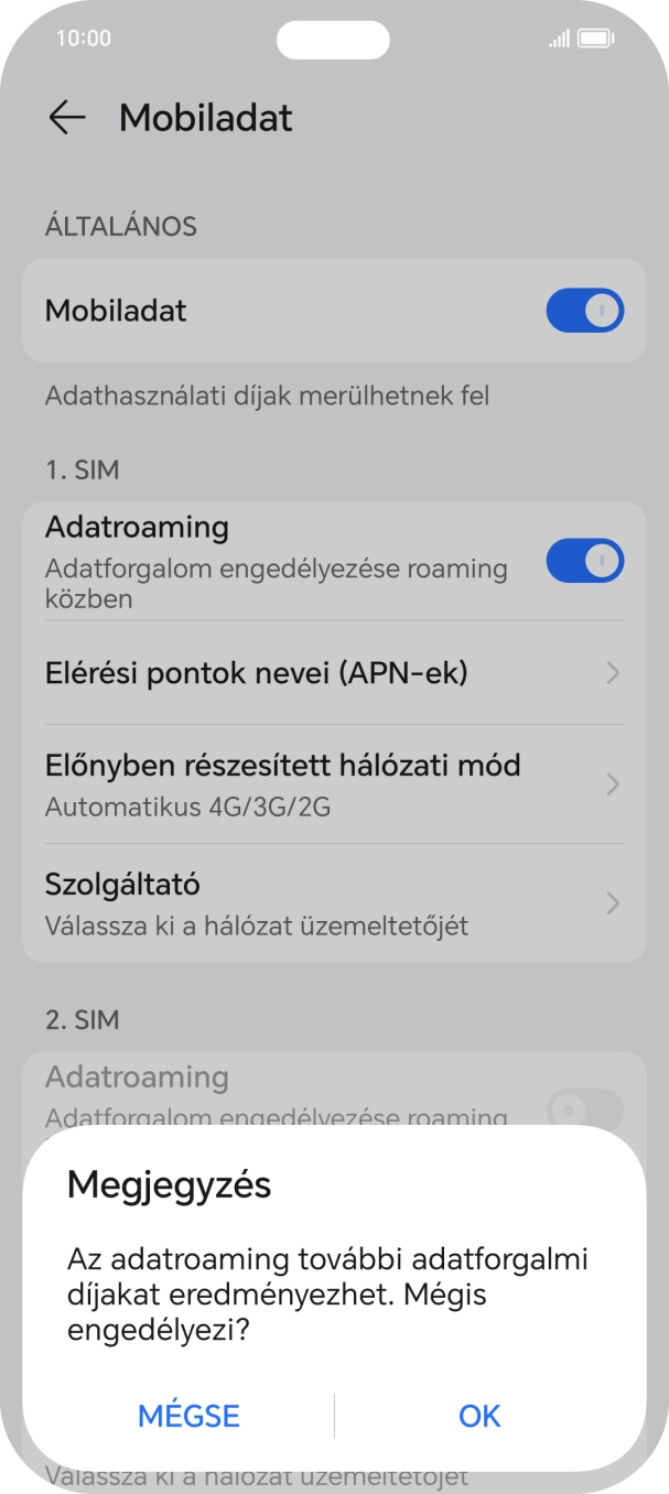 Ha bekapcsolod a funkciót, válaszd az OK lehetőséget.
