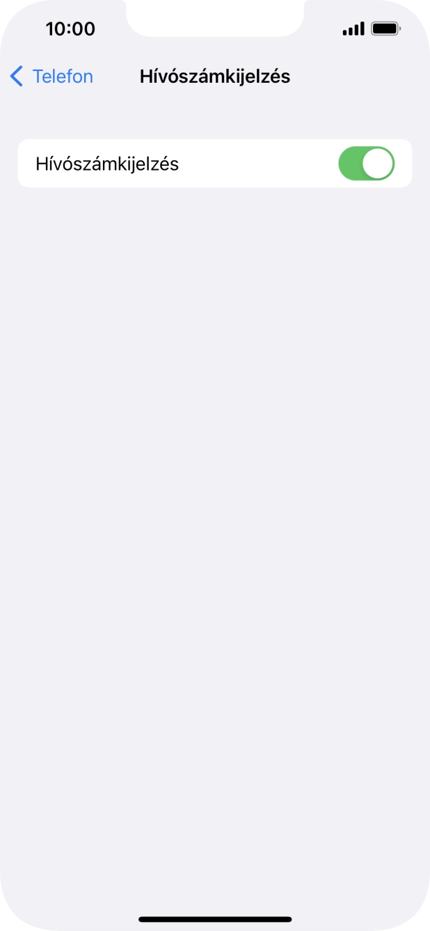 Kattints a „Hívószámkijelzés” melletti csúszkára a funkció be- vagy kikapcsolásához. Kattints a „Hívószámkijelzés” melletti csúszkára a funkció be- vagy kikapcsolásához.