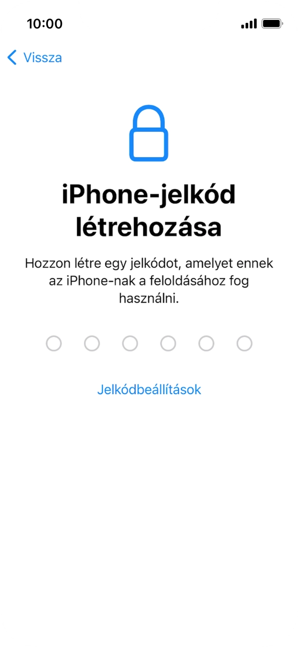 Válaszd a Jelkódbeállítások lehetőséget. Válaszd a Jelkódbeállítások lehetőséget.