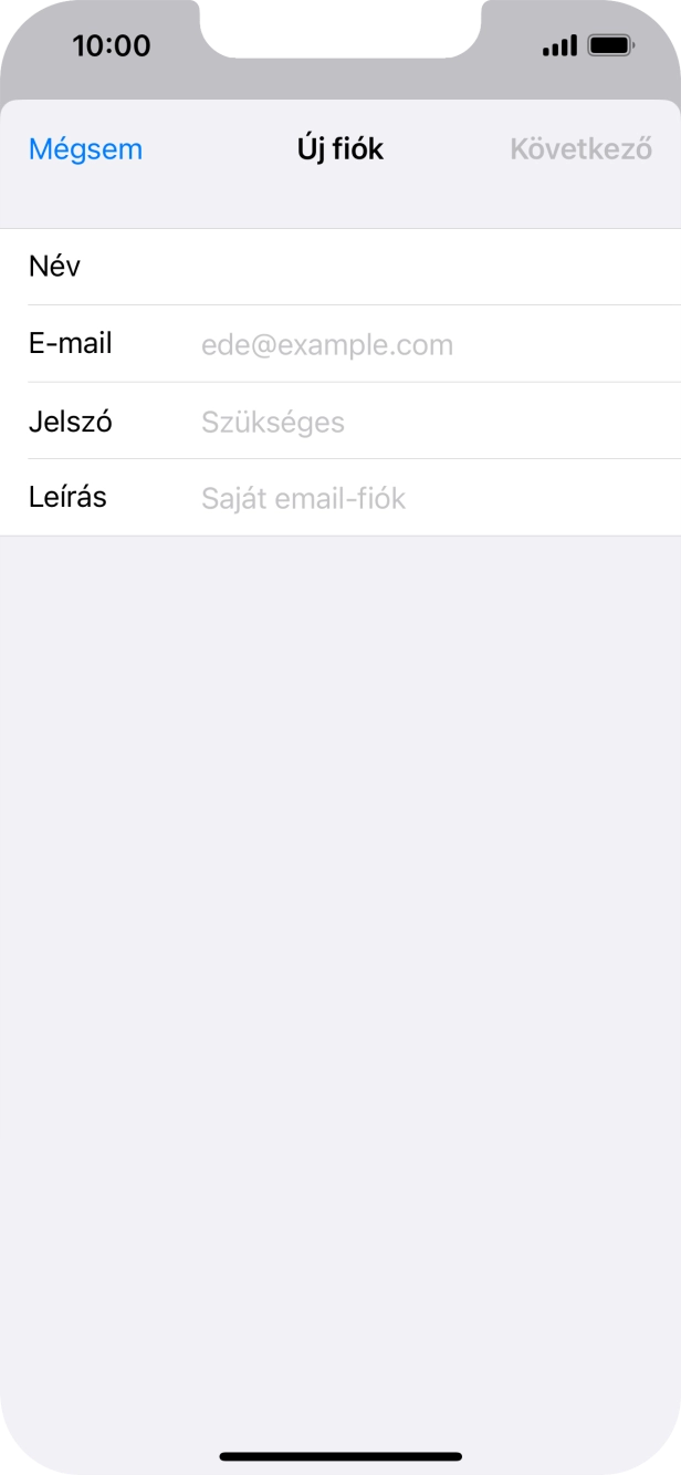 Kattints az E-mail mezőre, és írd be az e-mail címedet.
