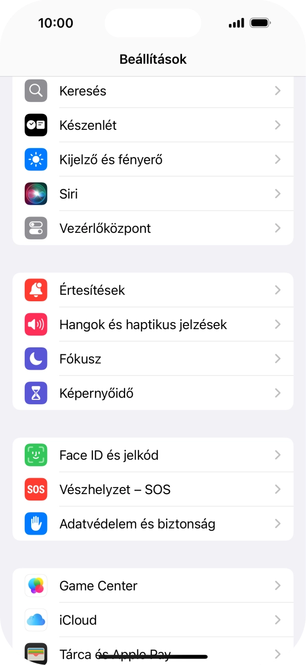 Válaszd a Face ID és jelkód lehetőséget. Válaszd a Face ID és jelkód lehetőséget.