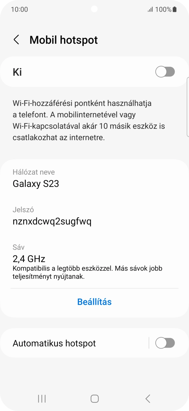 Válaszd a Beállítás lehetőséget.