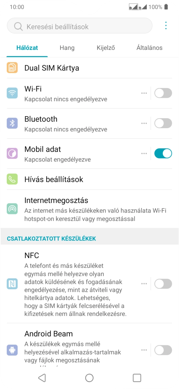 Válaszd a Hálózat lehetőséget. Válaszd a Hálózat lehetőséget.