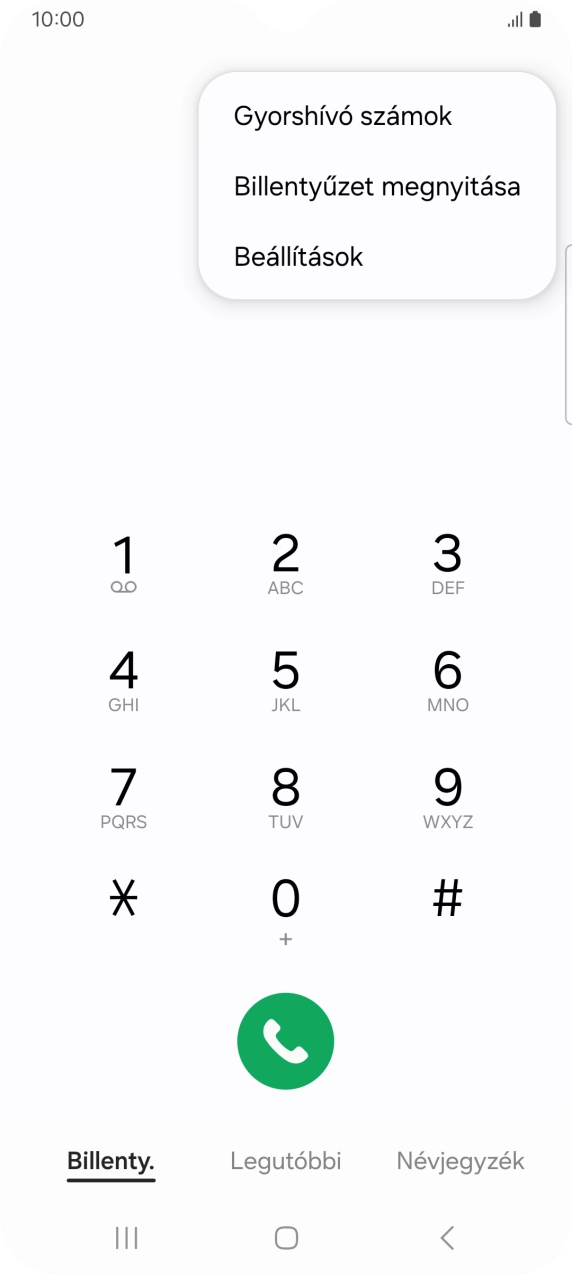 Válaszd a Beállítások lehetőséget. Válaszd a Beállítások lehetőséget.