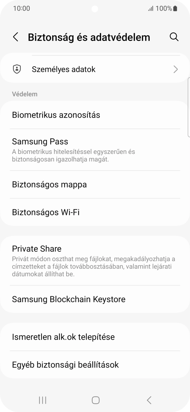 Válaszd az Egyéb biztonsági beállítások lehetőséget.