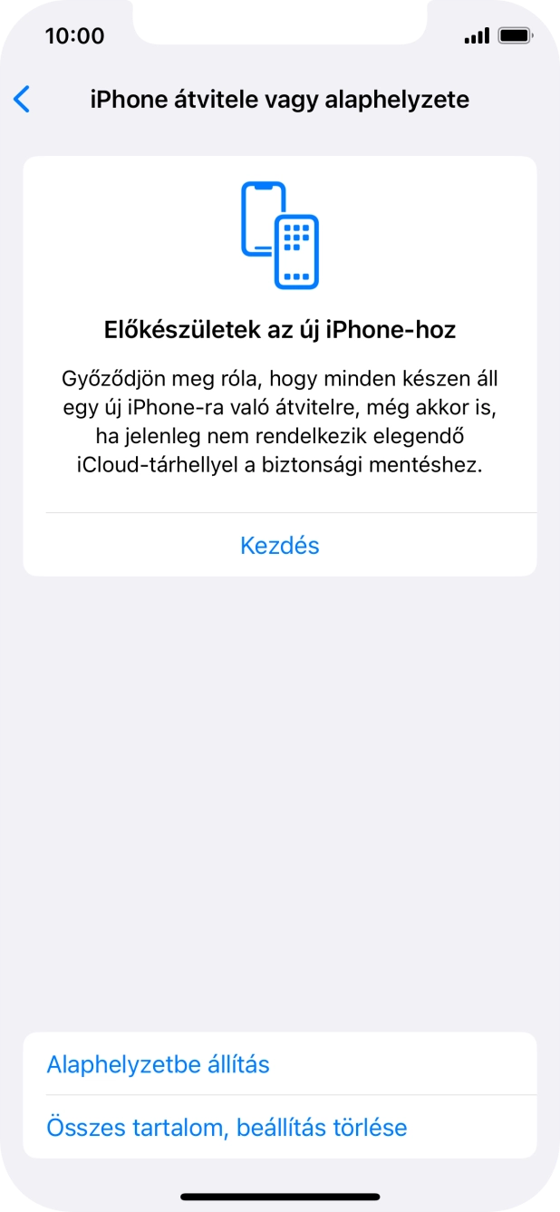 Válaszd az Alaphelyzetbe állítás lehetőséget. Válaszd az Alaphelyzetbe állítás lehetőséget.