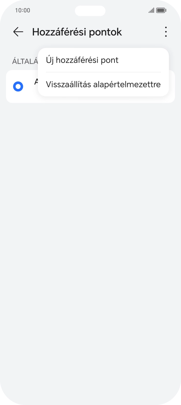 Válaszd az Új hozzáférési pont lehetőséget.