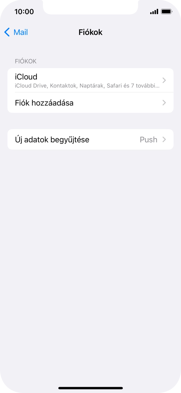 Válaszd a Fiók hozzáadása lehetőséget.