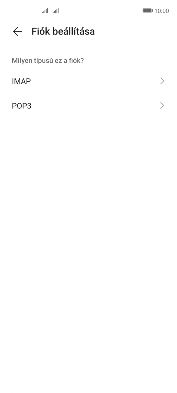 Válaszd a POP3 lehetőséget.