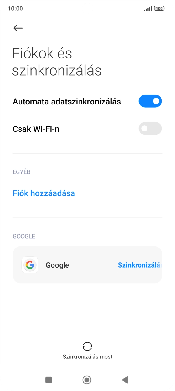Válaszd a Fiók hozzáadása lehetőséget.